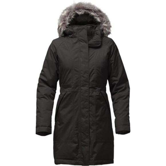 The North Face Womens Small Black Arctic Down Parka Jacket Faux Fur Hood Winter - Picture 15 of 15